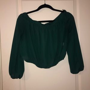 Teal off the shoulder top